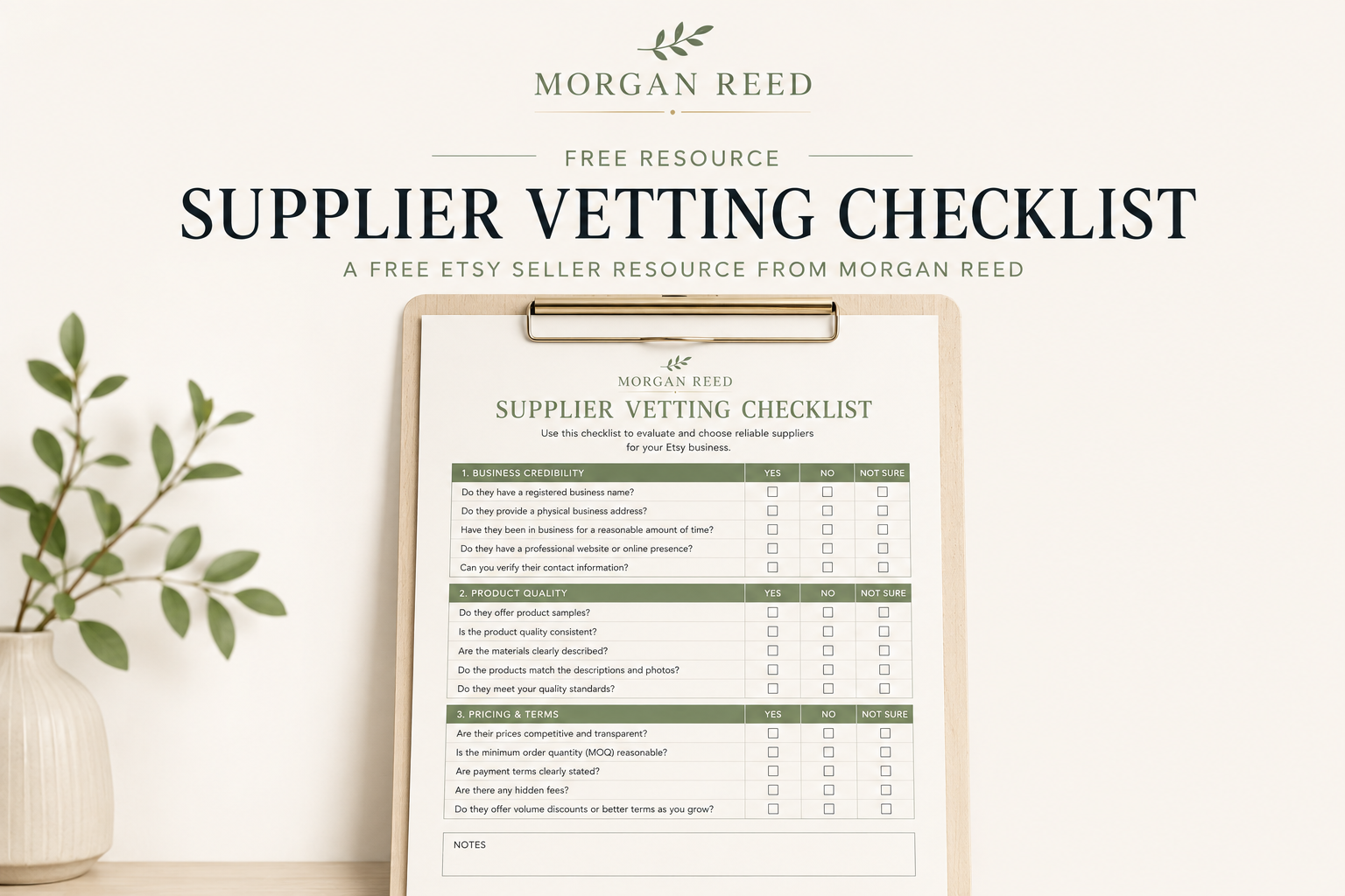 Supplier Vetting Checklist